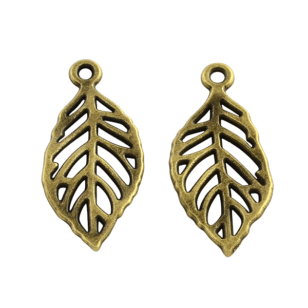 

PandaHall Tibetan Style Alloy Leaf Pendants, Cadmium Free & Nickel Free & Lead Free, Antique Bronze, 29x13x2mm, Hole: 2mm, about...