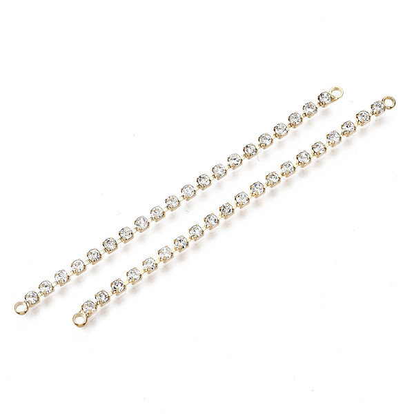 

PandaHall Brass Micro Cubic Zirconia Chain Links Connectors, Nickel Free, Real 18K Gold Plated, Cubic Zirconia Cup Chain, Clear, 67x2x2mm...