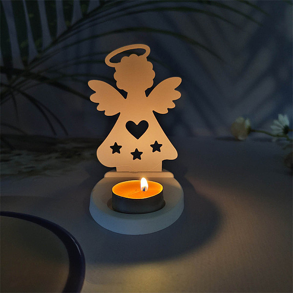 

PandaHall DIY Silicone Candle Molds, For Candle Making, Angel, White, 127~140x79~90x4~16mm, 2pcs/set Silicone Angel & Fairy White