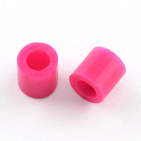 

PandaHall PE Fuse Beads, DIY Melty Beads, Tube, Camellia, 5x5mm, Hole: 3mm Plastic Tube Pink