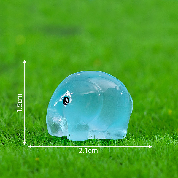 光る樹脂 3D 象の置物