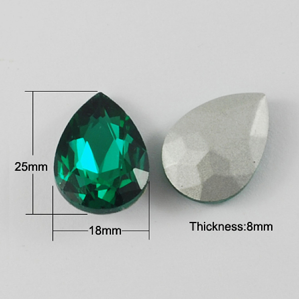 PandaHall Glass Pointed Back Rhinestone, Back Plated, Faceted, Drop, SeaGreen, 25x18x8mm Glass Rhinestone Teardrop Green PandaHall Glass Pointed Back Rhinestone, Back Plated, Faceted, Drop, SeaGreen, 25x18x8mm Glass Rhinestone Teardrop Green