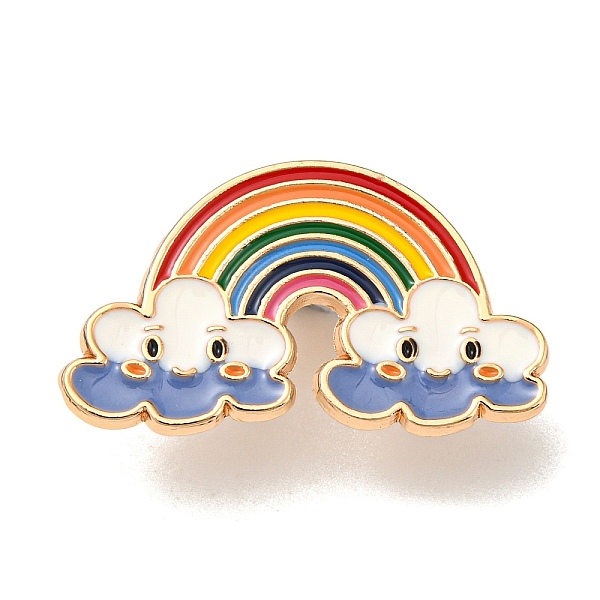 

PandaHall Weather Theme Enamel Pins, Golden Plated Alloy Badge for Backpack Clothes, Rainbow, 16x28.5x1.5mm Alloy+Enamel Rainbow