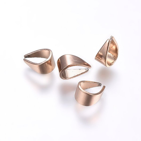 

PandaHall Ion Plating(IP) 304 Stainless Steel Snap on Bails, Rose Gold, 6x4x3mm, Inner: 5x3mm 304 Stainless Steel