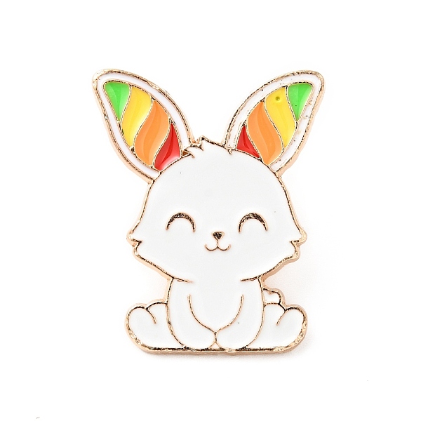 

PandaHall Colorful Animal Enamel Pin, Gold Plated Alloy Badge for Backpack Clothes, Rabbit Pattern, 29.5x24x1.5mm, Alloy+Enamel Rabbit