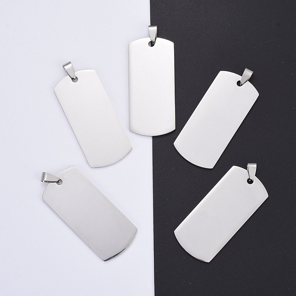 

PandaHall 304 Stainless Steel Big Pendants, Manual Polishing, Blank Stamping Tags, Rectangle, Stainless Steel Color, 52x24x1.8mm 304...