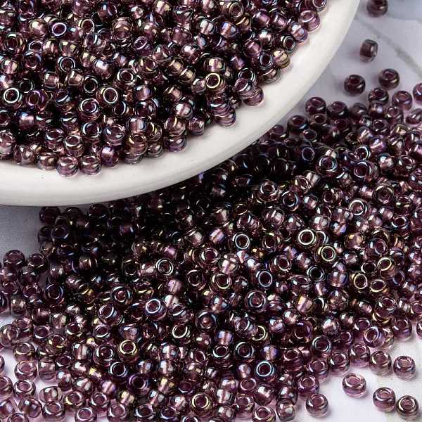 

PandaHall MIYUKI Round Rocailles Beads, Japanese Seed Beads, (RR3748), 8/0, 3mm, Hole: 1mm, about 2111~2277pcs/50g Glass Purple