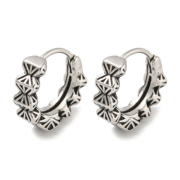 

PandaHall 316 Surgical Stainless Steel Hoop Earrings, Bicone, Antique Silver, 15x4.5mm 316 Surgical Stainless Steel Bicone