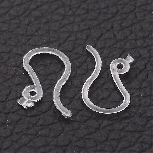 

PandaHall Plastic Earring Hooks, Ear Wire, with Horizontal Loop, Clear, 13x7x1mm Plastic Clear