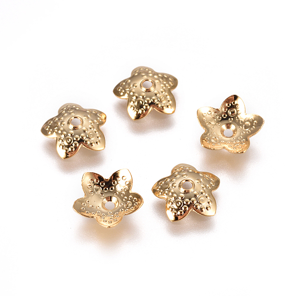 

PandaHall Vacuum Plating 304 Stainless Steel Bead Caps, 5-Petal, Flower, Golden, 10x10.5x2.5mm, Hole: 1.4mm 304 Stainless Steel