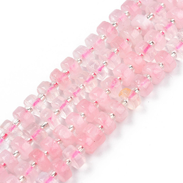 

PandaHall Natural Rose Quartz Beads Strands, with Seed Beads, Heishi Beads, Flat Round/Disc, 6~6.5x3~3.5mm, Hole: 1mm, about 35~42pcs/strand...