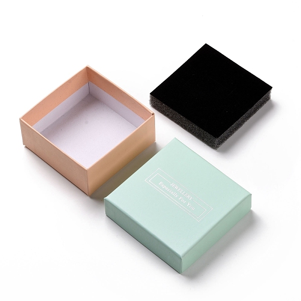 

PandaHall Jewellery Especially For You Cardboard Bracelet Boxes, with Black Sponge, for Jewelry Gift Packaging, Square, Aquamarine..., Green