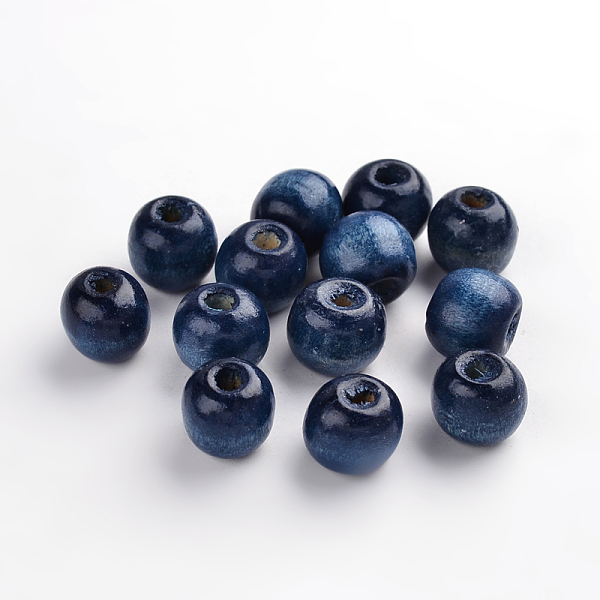 

PandaHall Natural Maple Wood Beads, Dyed, Round, Marine Blue, 12x10.5mm, Hole: 3mm, about 1800pcs/1000g Maple Wood Round Blue