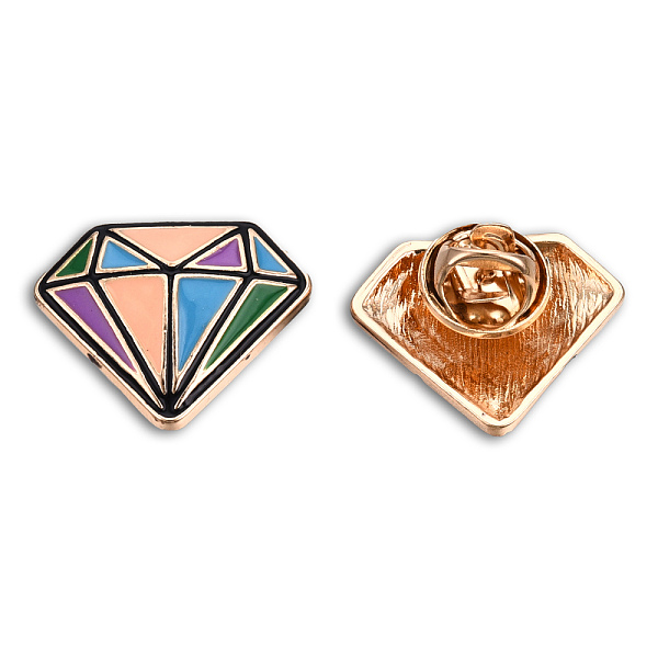 

PandaHall Diamond Shape Enamel Pin, Light Gold Plated Alloy Badge for Backpack Clothes, Nickel Free & Lead Free, Colorful, 20x24mm...