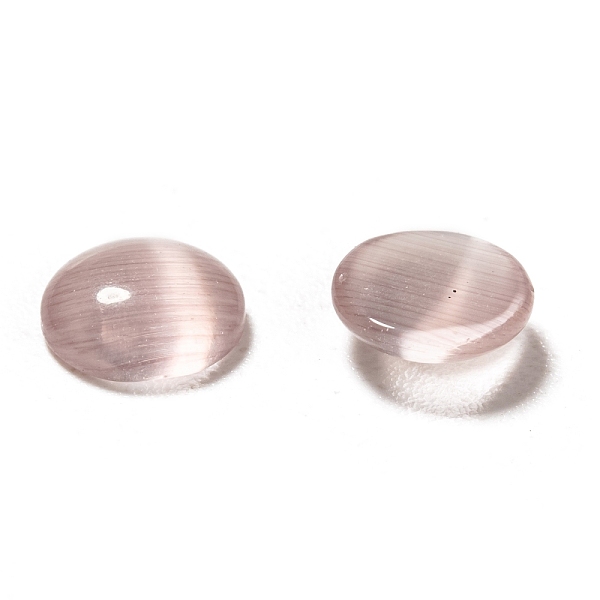 

PandaHall Cat Eye Cabochons, Half Round/Dome, Plum, 6x3mm Glass Half Round Purple
