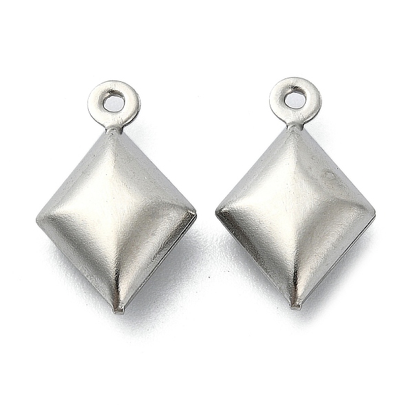 

PandaHall 304 Stainless Steel Pendants, Rhombus Charms, Stainless Steel Color, 15.5x9.5x4.5mm, Hole: 1mm 304 Stainless Steel Rhombus