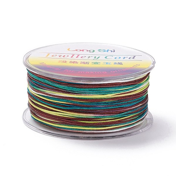 

PandaHall Segment Dyed Polyester Thread, Braided Cord, Colorful, 1mm, about 54.68 yards(50m)/roll Polyester