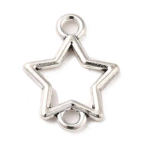 

PandaHall Tibetan Style Alloy Connector Charms, Cadmium Free & Lead Free, Star, Antique Silver, 15.5x11.5x1.5mm, Hole: 1.8mm Alloy Star