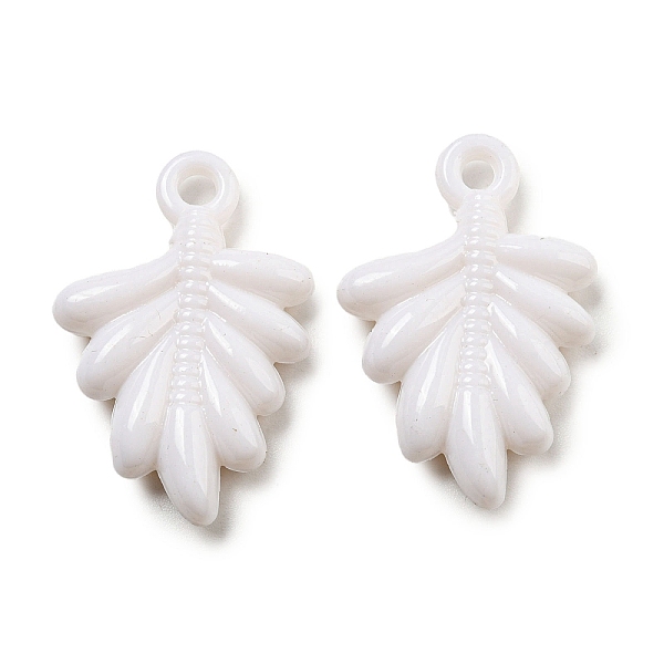 

PandaHall Opaque Acrylic Pendants, Leaf Charms, White, 33x22x6mm, Hole: 3mm, about 250pcs/500g. Acrylic Leaf White