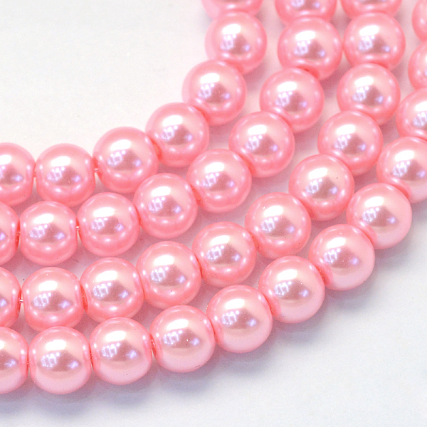 

PandaHall Baking Painted Glass Pearl Bead Strands, Pearlized, Round, Pink, 3~4mm, Hole: 0.5mm, about 195pcs/strand, 23.6 inch Glass Round...