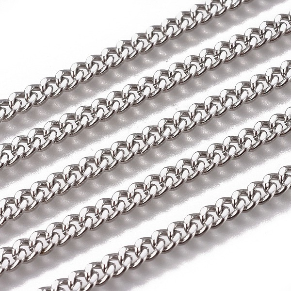 

PandaHall Handmade 304 Stainless Steel Curb Chains, Twisted Chains, Unwelded, Faceted, Stainless Steel Color, 5x4x2mm, Wire: 1.2mm 304...