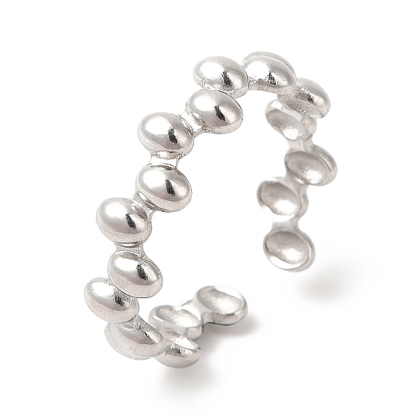 

PandaHall 304 Stainless Steel Oval Wrap Open Cuff Ring for Women, Stainless Steel Color, US Size 6 3/4(17.1mm) 304 Stainless Steel