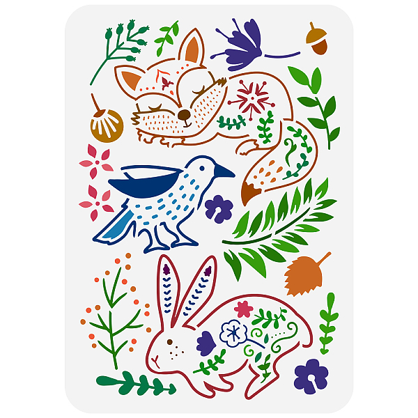 

PandaHall Plastic Drawing Painting Stencils Templates, for Painting on Scrapbook Fabric Tiles Floor Furniture Wood, Rectangle, Fox Pattern...
