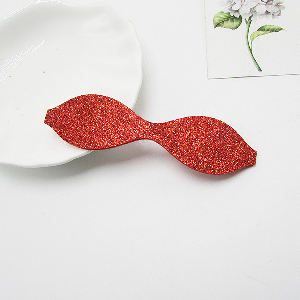 

PandaHall Glitter Non Woven Fabric Decoration Accessories, with Paillette/Sequins, Hair Bow, Bowknot, Red, 105x25x0.02mm Fibre Red