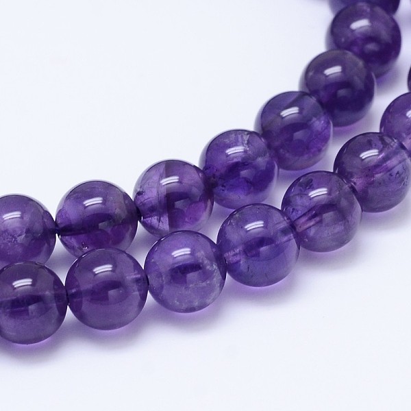 

PandaHall Natural Amethyst Round Bead Strands, Grade AB+, 12mm, Hole: 1mm, about 32pcs/strand, 15.5 inch Amethyst Round Blue