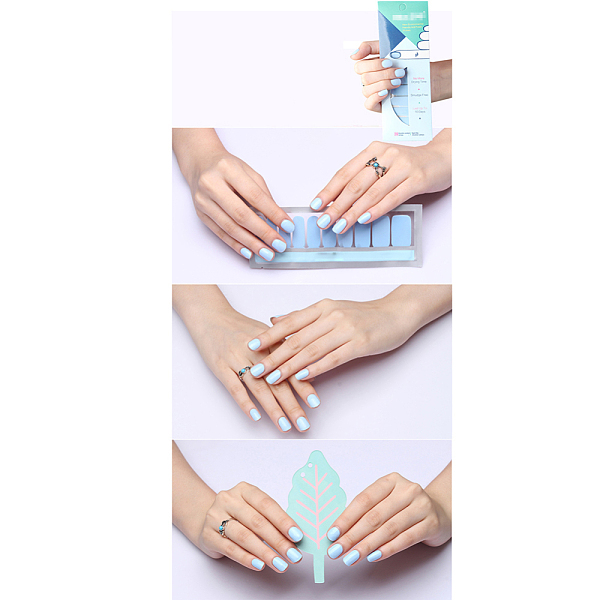 

PandaHall Glitter Solid Color Nail Polish Strips Stickers, with Nail File and Alcohol Pad, for Women Girls DIY Nail Art, Sky Blue...