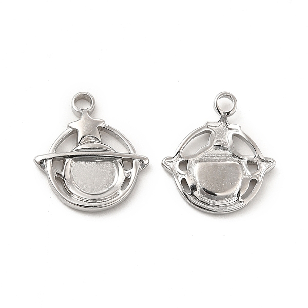

PandaHall 304 Stainless Steel Pendants, Planet with Star Charm, Stainless Steel Color, 16x15x2mm, Hole: 1.8mm 304 Stainless Steel Planet
