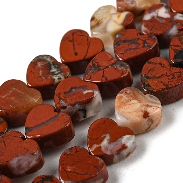 

PandaHall Natural Red Jasper Beads Strands, Heart, 6x6.5x3mm, Hole: 1mm, about 70pcs/strand, 15.24''(38.7cm) Red Jasper Heart