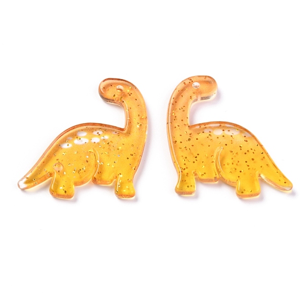 

PandaHall Acrylic Pendants, Glitter Powder, Dinosaur, Orange, 29.5x25x3.5mm, Hole: 1.3mm Acrylic Dinosaur Orange