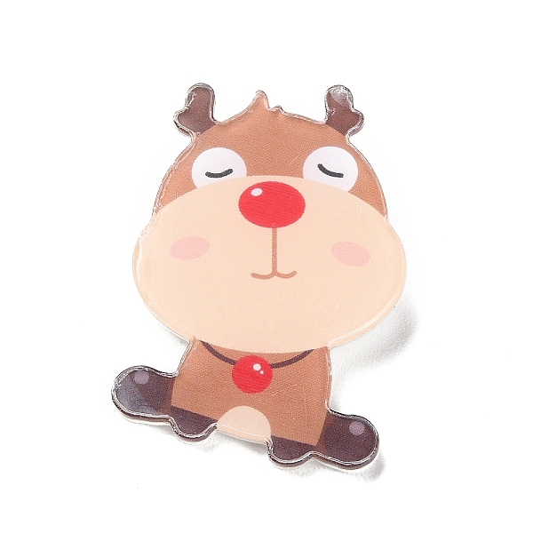 

PandaHall Christmas Theme Acrylic Badges, Iron Pin Brooch, Deer, 40.5x29.5x2mm Acrylic Deer