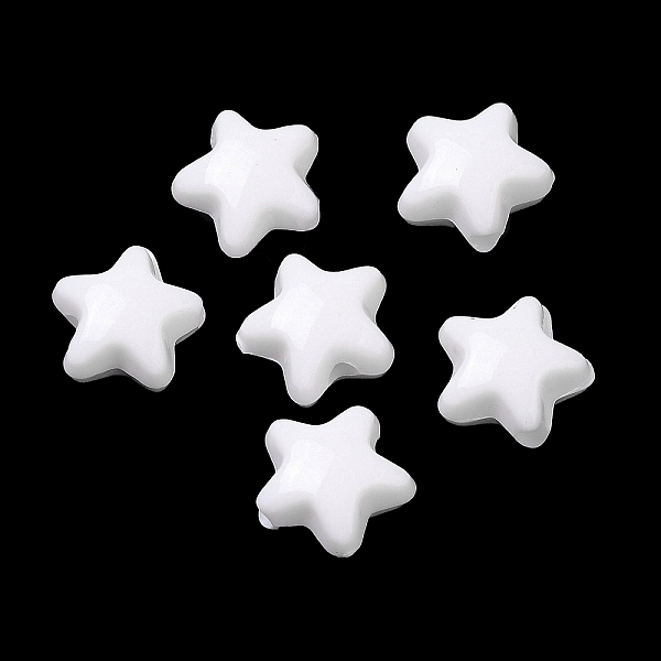 

PandaHall Opaque Acrylic Beads, Star, White, 11x11.5x7mm, Hole: 2mm, about 1245pcs/500g Acrylic Star White