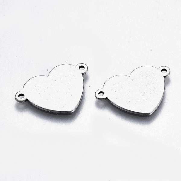 

PandaHall 201 Stainless Steel Link Connectors, Nickel Free, Heart, Stainless Steel Color, 14x20x1mm, Hole: 1.2mm 201 Stainless Steel Heart