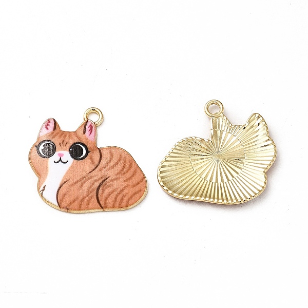 

PandaHall Alloy Enamel Pendants, Cadmium Free & Nickel Free & Lead Free, Golden, Cat Charms, Sandy Brown, 22x24x2mm, Hole: 1.8mm...