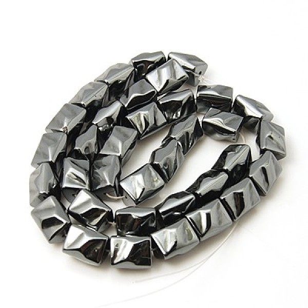 

PandaHall Non-magnetic Synthetic Hematite Beads Strands, Triangular Prism, Gray, 12x10x10mm, Hole: 1mm, about 35pcs/strand, 7.8 inch..., Black
