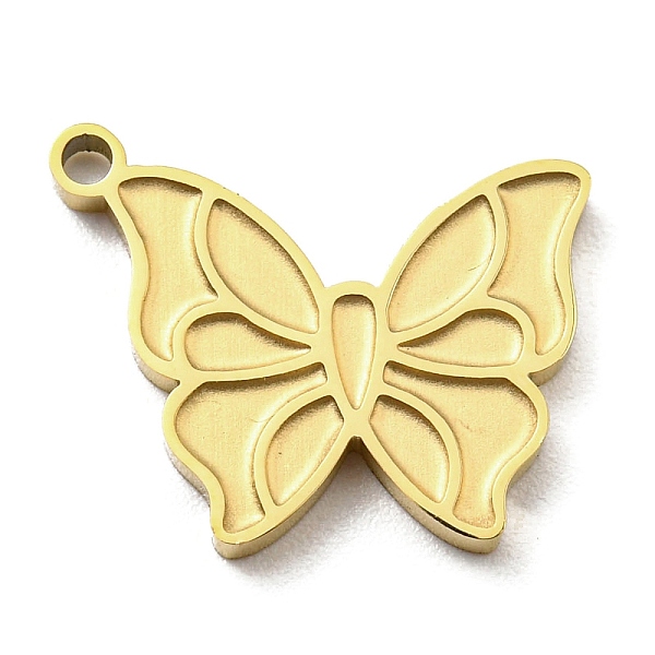 

PandaHall Ion Plating(IP) 316L Surgical Stainless Steel Pendants, Butterfly Charm, Real 18K Gold Plated, 13.5x16x2mm, Hole: 1.4mm 316L...