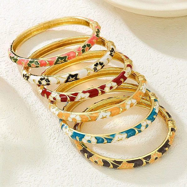 Bracelets à charnière en alliage de laiton pour femmes