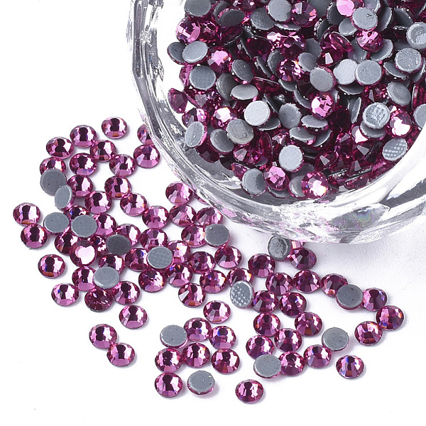 

PandaHall Hotfix Rhinestone, Glass Rhinestone Flat Back Cabochons, Half Round, Fuchsia, SS16, 3.8~4x1.5mm, about 1440pcs/bag Glass..., Purple
