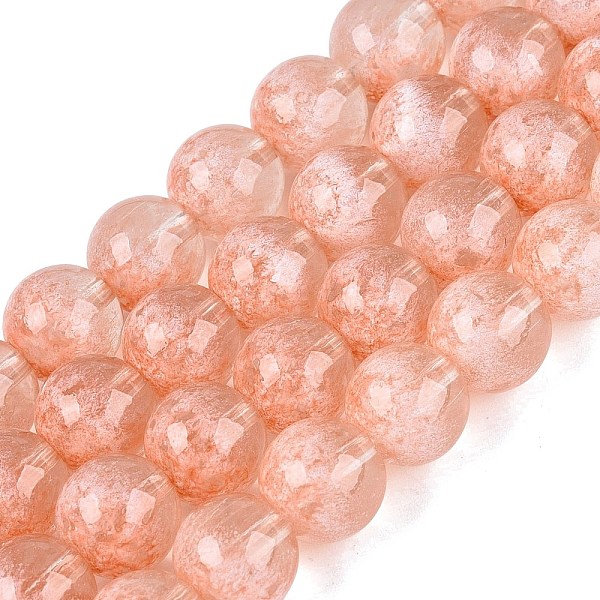 Brins de perles de verre transparentes à moitié peintes à la bombe