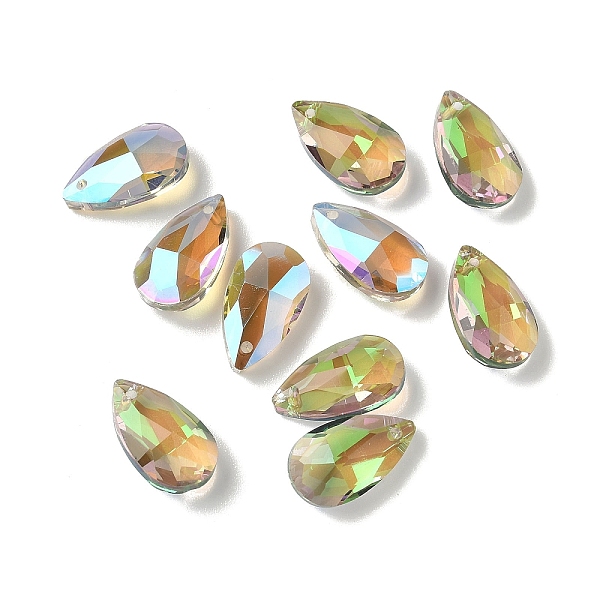 Faceted Teardrop Glass Pendants