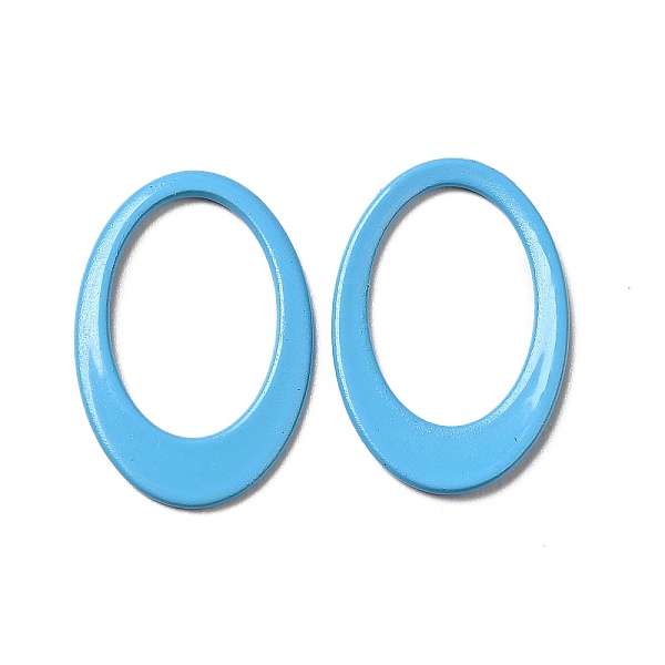 

PandaHall Spray Painted 201 Stainless Steel Linking Rings, Oval, Deep Sky Blue, 18x12x1mm, Inner Diameter: 8.5x13mm 201 Stainless Steel Oval