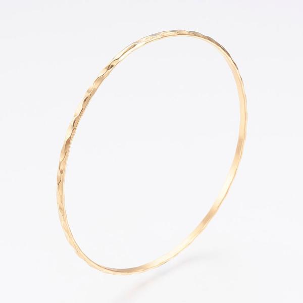 

PandaHall 304L Stainless Steel Buddhist Bangles, Ripple, Golden, 2-5/8 inch(6.8cm), 2.5mm 304 Stainless Steel