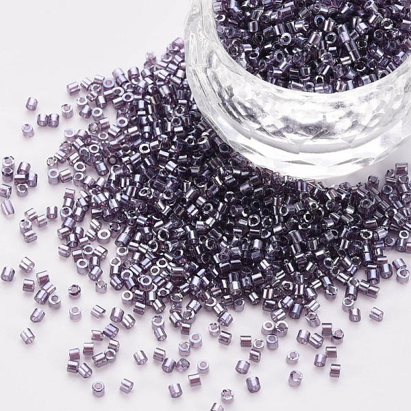 

PandaHall Glass Cylinder Beads, Seed Beads, Transparent Colours Luster, Round Hole, Dark Slate Blue, 1.5~2x1~2mm, Hole: 0.8mm, about...