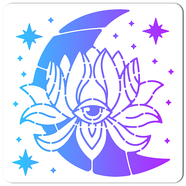 

PandaHall GORGECRAFT 30x30CM Lotus Flower Templates Moon Drawing Painting Stencils Large Reusable Plastic Square Stencils Sign for Painting...