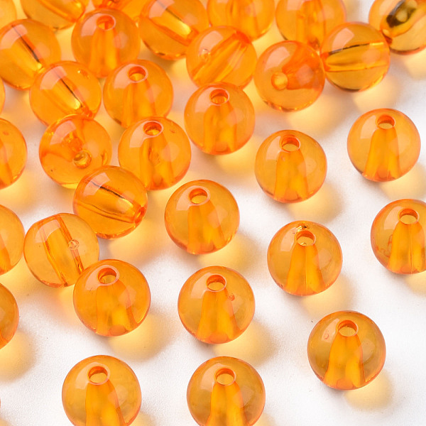 

PandaHall Transparent Acrylic Beads, Round, Orange, 10x9mm, Hole: 2mm, about 940pcs/500g Acrylic Round Orange