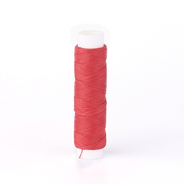 

PandaHall Round Waxed Polyester Twisted Cord, Micro Macrame Cord, for Leather Projects, Bookbinding, Red, 0.35mm, about 43 yards(40m)/roll...