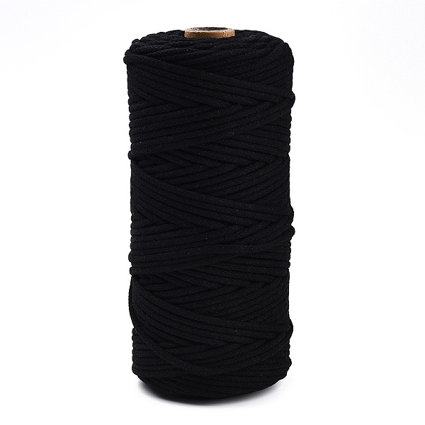 

PandaHall Cotton String Threads, Macrame Cord, Decorative String Threads, for DIY Crafts, Gift Wrapping and Jewelry Making, Black, 3mm...
